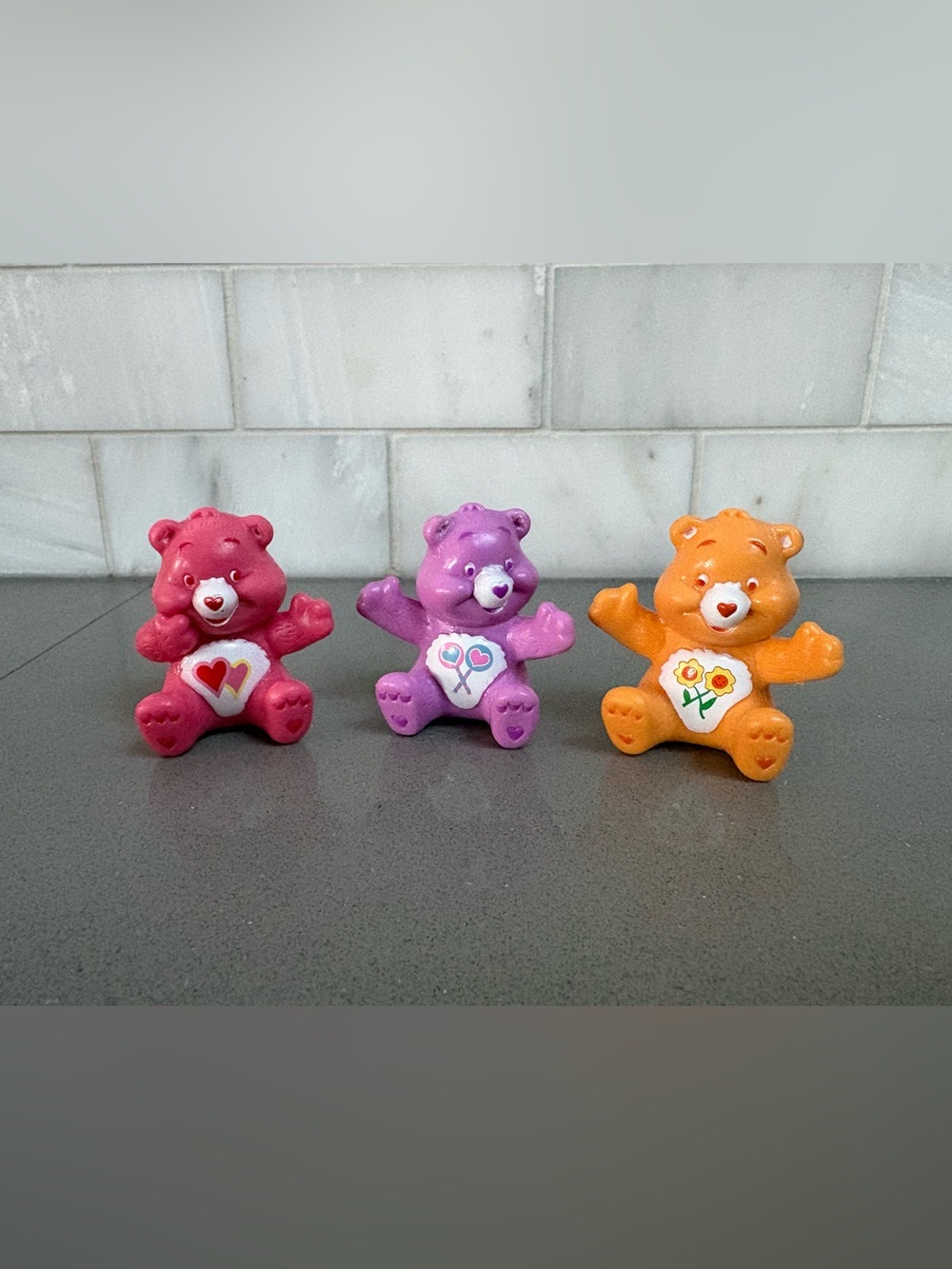 Vintage 1980s Kenner Care Bear miniatures set of 3 PVC figurines